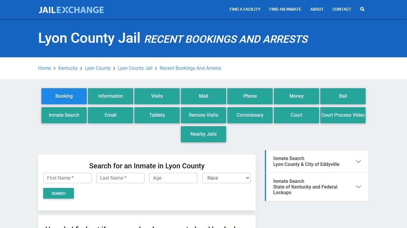 Lyon County Jail KY Recent Arrests and Bookings - Jail Exchange