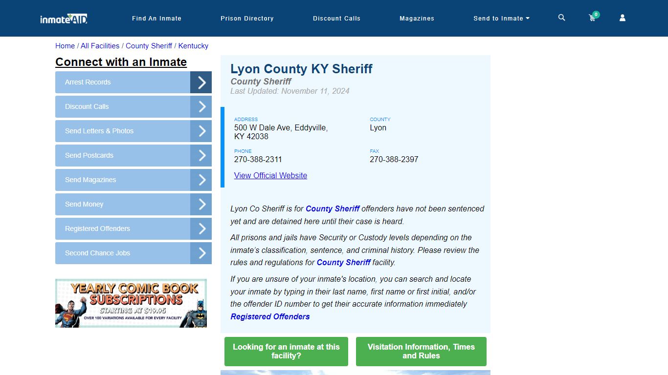 Lyon County KY Jail - Inmate Locator